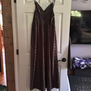 Shien Black & White spaghetti straps Boho Patterned Maxi Dress